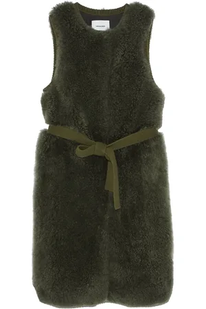 YVES SALOMON Gilet in shearling con cintura