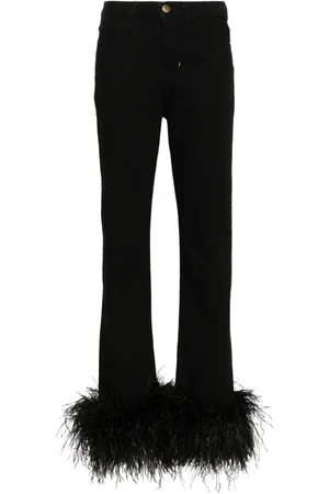 LOULOU Jeans con bordo di piume