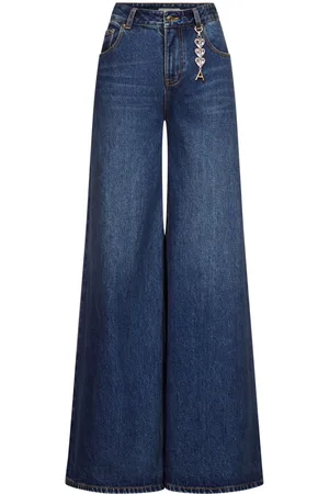 AREA Jeans Crystal Heart Charm a gamba ampia