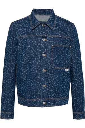 Maison Kitsuné Giacca denim con dettaglio laser cut