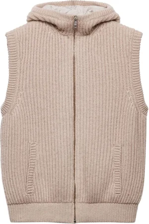 Prada Gilet in cashmere con cappuccio