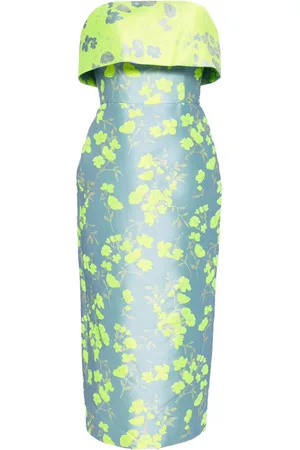 Amsale Abito a fiori jacquard