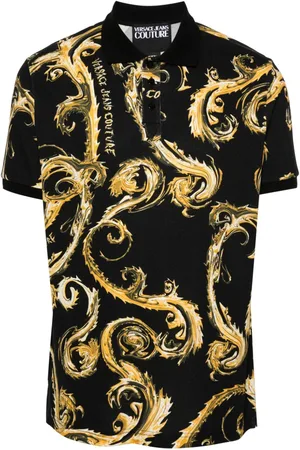 VERSACE Polo con stampa barocca