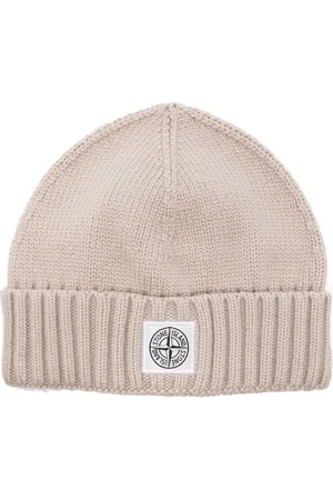 Stone Island Berretto a coste con applicazione