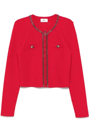 Elisabetta Franchi Cardigan con motivo a spina di pesce