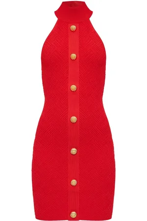 Balmain Abito corto con scollo all