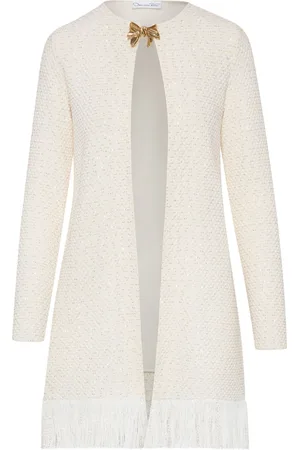 Oscar de la Renta Cappotto Bow Button con paillettes