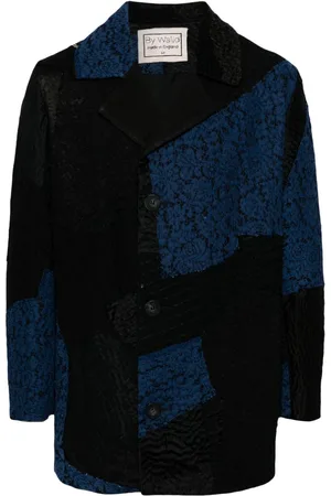 BY WALID Cappotto monopetto con design color-block