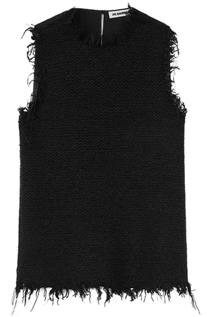 Jil Sander Top con taglio a vivo
