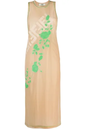 Fendi Abito midi smanicato Roses