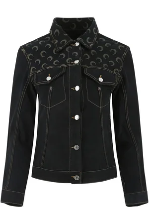 Marine Serre Giacca denim con stampa Moon