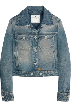 Courrèges Giacca denim Trucker con ricamo