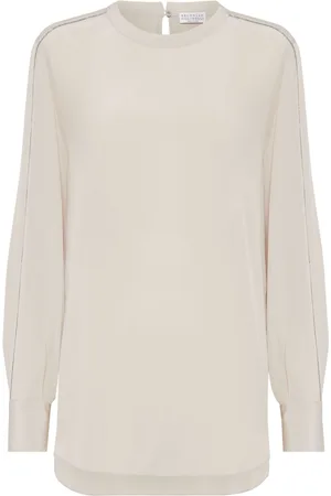 Brunello Cucinelli Blusa con dettaglio Monili
