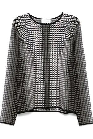Marine Serre Maglione con effetto jacquard