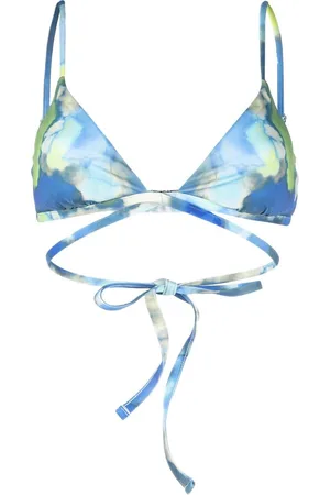 Simkhai Top bikini a triangolo con stampa