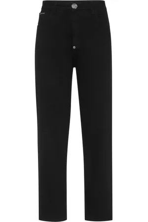 Philipp Plein Jeans dritti con applicazione