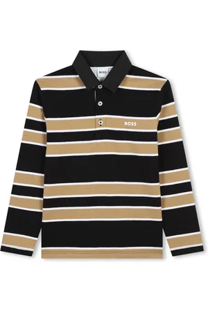 HUGO BOSS Polo a righe con stampa