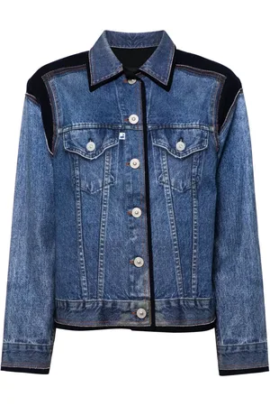 pushBUTTON Giacca denim con dettagli a contrasto