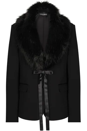 Dolce & Gabbana Blazer con collo in finta pelliccia