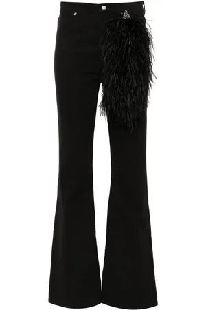 LOULOU Jeans con dettaglio di piume