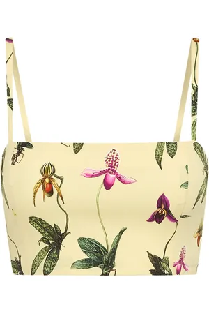 Oscar de la Renta Canotta Orchid crop in popeline di cotone