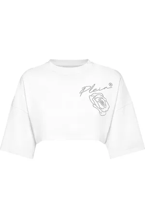 Philipp Plein T-shirt Roses crop