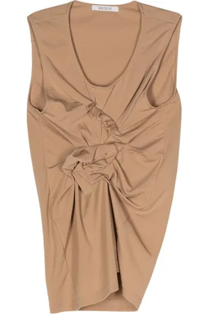 Gauchere Top smanicato con ruches