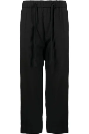 ZIGGY CHEN Pantaloni crop con cavallo basso