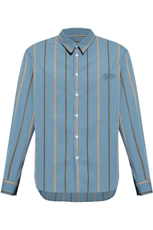 Maison Kitsuné Camicia a righe con ricamo