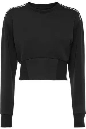 Philipp Plein Felpa crop con inserti a contrasto