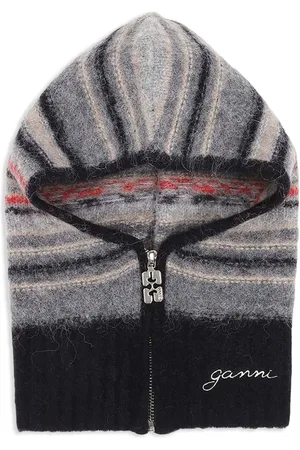 Ganni Passamontagna a righe con zip