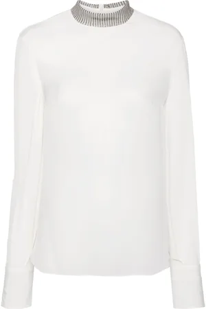 Brunello Cucinelli Blusa con dettaglio Monili