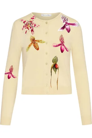 Oscar de la Renta Cardigan con stampa Orchid