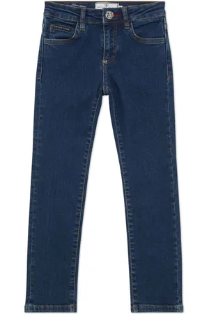 Philipp Plein Jeans dritti con applicazione
