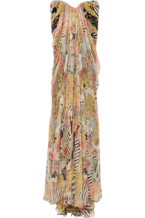 Alexander McQueen Abito in seta senza spalline