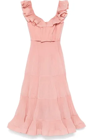 ZIMMERMANN Abito midi plissettato con ruches