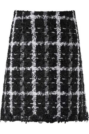 Carolina Herrera Minigonna svasata in tweed