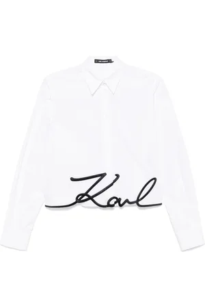 Karl Lagerfeld Camicia con ricamo crop