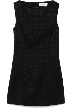 Marine Serre Abito corto con motivo Moon Diamond jacquard