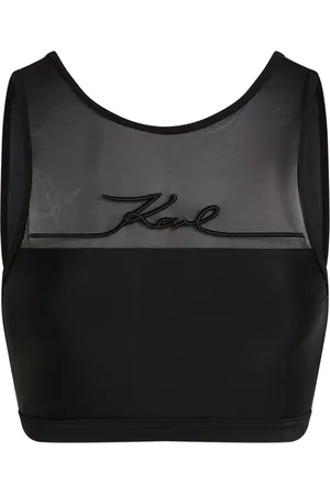 Karl Lagerfeld Top bikini con ricamo logo