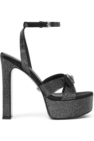 VERSACE Sandali Gianni Ribbon con cristalli 140mm