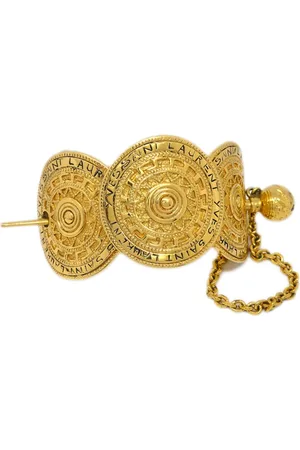 Saint Laurent Fermaglio con logo inciso anni 
