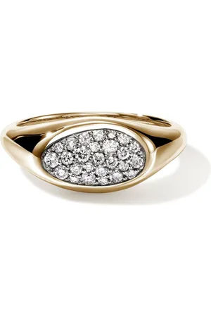 John Hardy Anello Pebble in giallo 14kt con diamanti