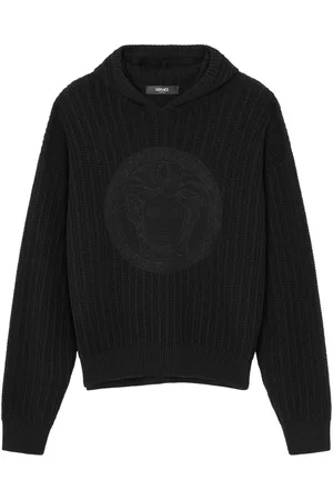 VERSACE Felpa con ricamo Medusa e cappuccio
