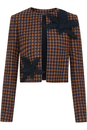 Oscar de la Renta Giacca Orchid in tweed con ricamo