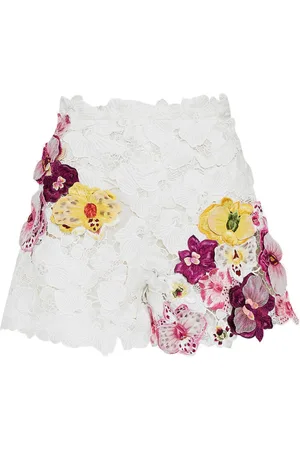 Oscar de la Renta Shorts Orchid con ricamo