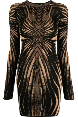 Roberto Cavalli Abito corto con motivo jacquard