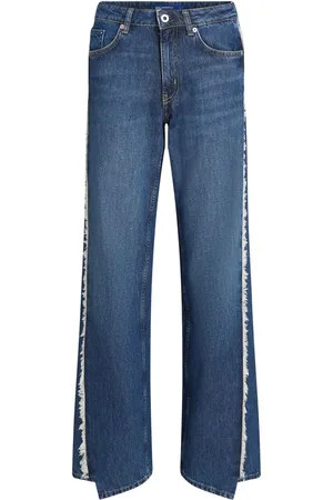 Karl Lagerfeld Jeans dritti con frange e applicazione logo