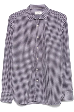Tintoria Mattei Camicia con stampa geometrica