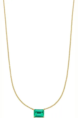 VEYNOU Collana Eden in giallo 14kt riciclato con smeraldo
